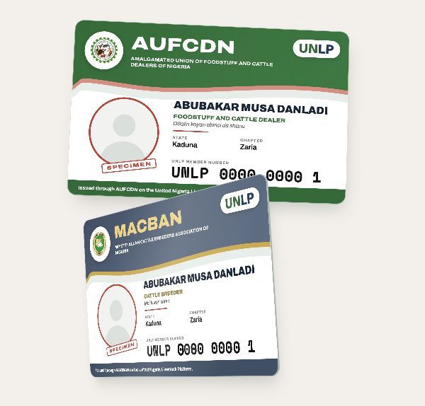 Front and back member cards